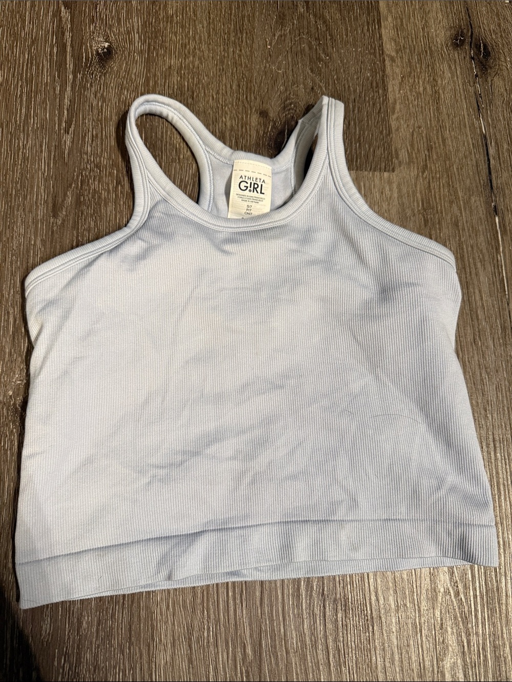Athleta Girl Light Blue Ribbed Racerback Tank Top